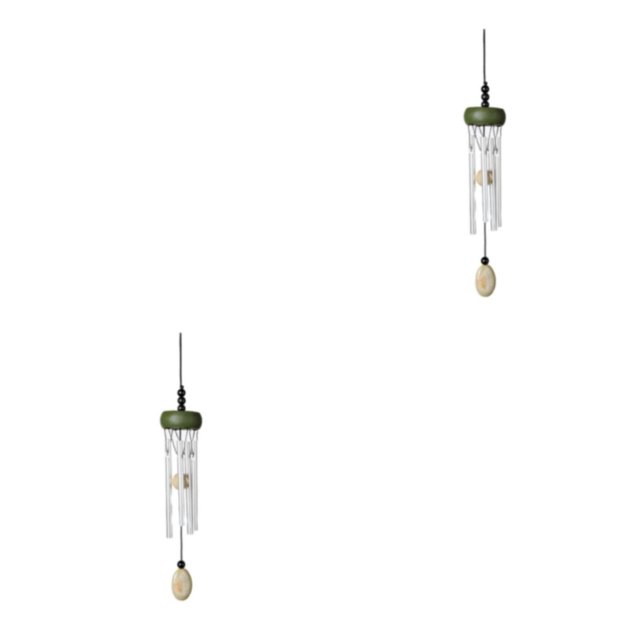 Youkk Exquisite Wind Chimes With Intricate For Refined Look Multiple Styles And Colors Wind Chime Pendant green(roundwood) 2Set