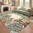 thumbnail image 2 of Hasoo Beige Camel 9x12 Jungle Rugs for Living Room Washable Non Slip Forest Anmial Print Bedroom Indoor Modern Carpet, 2 of 5