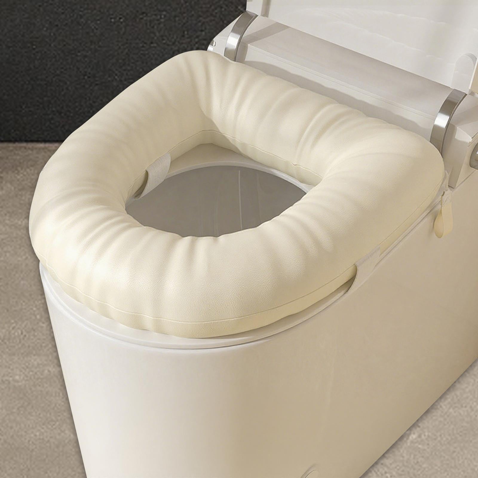 Toilet Seat Riser Cushion Cover 8cm Thicken Soft Padded for Seniors Universal Standard Toilets