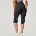 thumbnail image 4 of LNWUY Women's Cargo Capris Hiking Pants Lightweight Quick Dry Outdoor Athletic Travel Casual Loose Comfy Pockets Pants Black XXL, 4 of 7