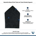thumbnail image 4 of Ascentix Rose Print Tone on Tone Pocket Square, 4 of 4