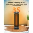 thumbnail image 2 of 24" Space Heater,  1500W PTC Fast Heating Ceramic Heater for Office, Large Room, Indoor Use, Bedroom, Electric Heater with Thermostat, Remote, 3 Modes, ETL Certified, 12H Timer, 90° Oscillating, 2 of 9