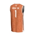 thumbnail image 3 of Unisex GameDay Greats #1 Texas Orange Texas Longhorns Lightweight Highlight Print Basketball Jersey, 3 of 4