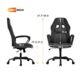 thumbnail image 7 of BestOffice Ergonomic High Back PU Leather Gaming Chair with Lumbar Support, Adjustable Height, Black, 7 of 7