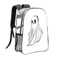 thumbnail image 3 of Sikiie Cute Ghost Simple Drawing Clear Backpack, Transparent Bookbag for School for Women Men, Capacity Clear Bag for College, Travel, 3 of 7
