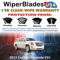 thumbnail image 2 of 2017 Cadillac Escalade ESV Beam Wiper Blades Wipers w/1yr Warranty (Set of 2) (WiperBladesUSA), 2 of 5