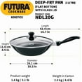 thumbnail image 3 of Futura Non-Stick Deep-Fry Pan(Kadhai) 2.0 Litre with Glass Lid and Flat Bottom, 3 of 7