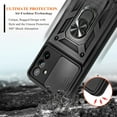 thumbnail image 4 of Nagebee Phone Case Compatible for Samsung Galaxy A14 5G with Tempered Glass Screen Protector (Full Coverage), Full-Body Camera Cover Protective Military-Grade, Magnetic Car Mount Ring Holder (Black), 4 of 7