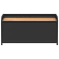 thumbnail image 2 of vidaXL Storage Bench Black 100x50x52 cm Poly Rattan and Acacia Wood, 2 of 5