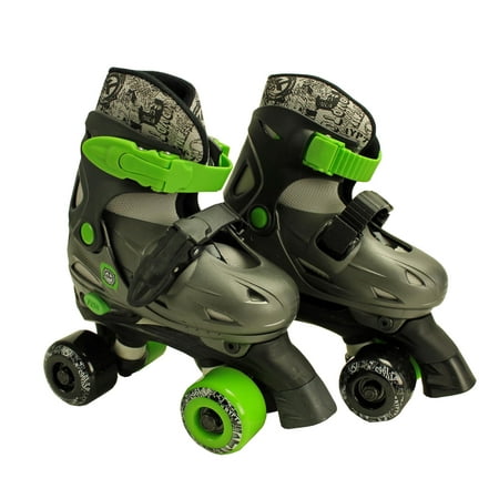 NEW! Kryptonics Sacred Youth Size 10-13 Quad Wheel Roller Skates Green & Black