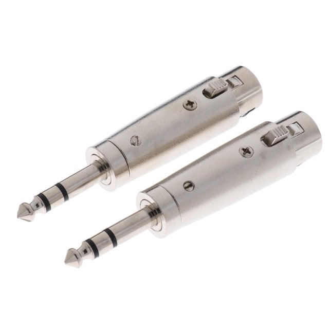 2pcs Adaptador Descripción de Rendimiento de Producto d Metal 6.35mm Sonido Estéreo Enchufe Hugo Adaptador de audio XLR