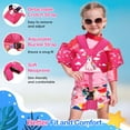 thumbnail image 3 of MoKo Kids Swimm Vest for 20-50lbs, Toddler Floaties with Crotch Strap and Whistle, Rose Unicorn, 3 of 8