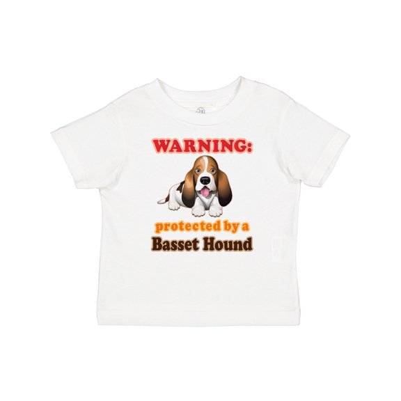 Inktastic Protected by a Basset Hound Funny Dog Boys or Girls Baby T-Shirt