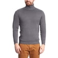 thumbnail image 2 of Arthur Black Men's Solid Gray Pullover Cotton Blend Turtleneck Sweater Shirt, 2 of 11