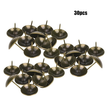 

Upholstery Nail 30Pcs Upholstery Nail Thickening Round Head Cyan Bronze Iron Plating Furniture Accessories30x30mm Thickening
