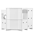 thumbnail image 1 of KFFKFF Corner Play Kitchen Set, Wooden Toy with Lighting & Sound Effects, Includes Ice Machine, Oven, Sink, Clock, Microwave, Fridge & Accessories, Ideal for Young Children & Preschoolers, White, 1 of 9