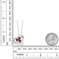 thumbnail image 2 of Gem Stone King 925 Sterling Silver and 10k Yellow Gold Red Garnet and White Lab Grown Diamond 3-Stone Pendant Necklace for Women (1.84 Cttw, Gemstone Birthstone, Heart Shape 5MM, 18 inch Chain), 2 of 4