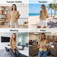 thumbnail image 6 of NMMUED Summer Vest for Women Cotton Linen V Neck Button Down Sleeveless Waistcoat Casual Dressy Suit Jackets Lightweight Basic Tops Ladies Business Work Outfits Dark Blue L, 6 of 9