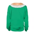 thumbnail image 2 of Pull à Capuche pour Femmes de Noël, Cardigan d'Hiver à Col Rond, Fermeture à Manches Longues, Veste Mi-Longue, Chandail en Molleton Imprimé Graphique, 2 of 6