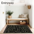 thumbnail image 3 of ODIKA 4'x6' Machine Washable Non-Slip Area Rug, Modernist Mosaic with Fragmented Tile and Metallic Edges High Traffic Rug, Black, 548320, 3 of 7