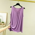 thumbnail image 2 of Wyobmus Women Tank Tops Summer Loose Fit Pleated Front Crew Neck Camisole Tops Trendy Sleeveless Flowy Blouses Purple, 2 of 8