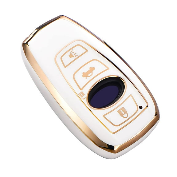 for Subaru Key Fob Cover, Premium Soft TPU Leather Full Cover Protection Key Fob Case for Subaru Forester Outback BRZ Legacy CrossTrek Smart Key Protector Keychain