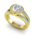 thumbnail image 2 of 2.35 Carat Natural Diamond Aquamarine Gemstone Sparkle Engagement Ring for Ladies 18K Yellow Gold Size 4.5 by Diamond-Capitals, 2 of 8