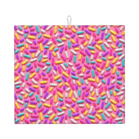 

Naloa Colorful Donuts 1 Dish Drying Mat for Kitchen Counter Heat Resistant Drainer Mats Absorbent Draining Mat Dish Rack Pad 16 x18