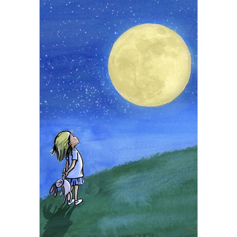 Marmont Hill Girl and Moon Canvas Print - Walmart.com