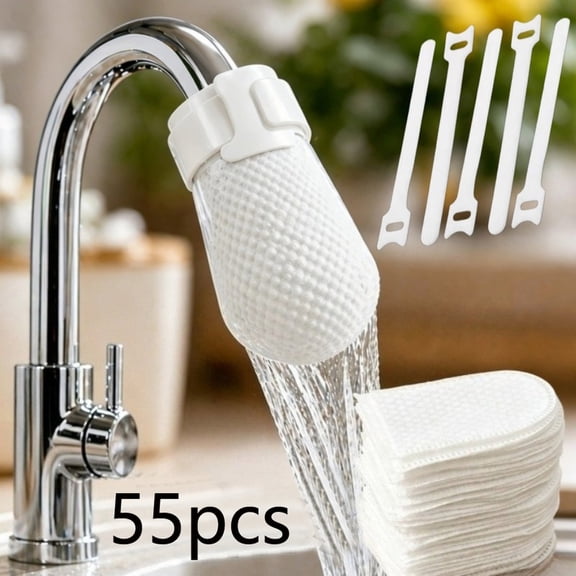 Faucet Water Filter Featuring Ultra-Fine Cotton Mesh and Secure Hook-And-Loop Strap, Water Filter for Sink Faucet for Kitchen Tap and Bathroom Basin Protection, Household