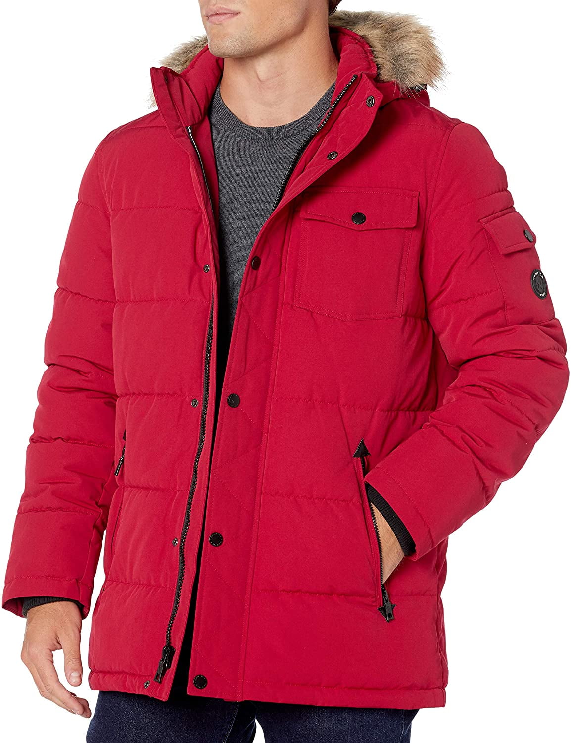 Nautica Mens Quilted Parka Jacket 