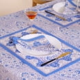 thumbnail image 6 of Hand Block Printed Table Cover - Exquisite Design, Premium Cotton Fabric, Perfect for Dining and Decor, Dining Table Linen Color Arctic Blue 8 Seater 90 Inches Round, 6 of 7