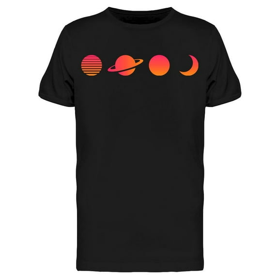 Retro Sunset Planets T-Shirt Men -Image by Shutterstock, Male Medium