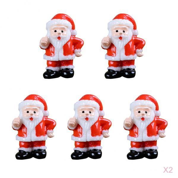 Juego de figuras navideñas Sunnimix 10x Figuras en resina de Santa Claus Decoraciones de micro paisajes