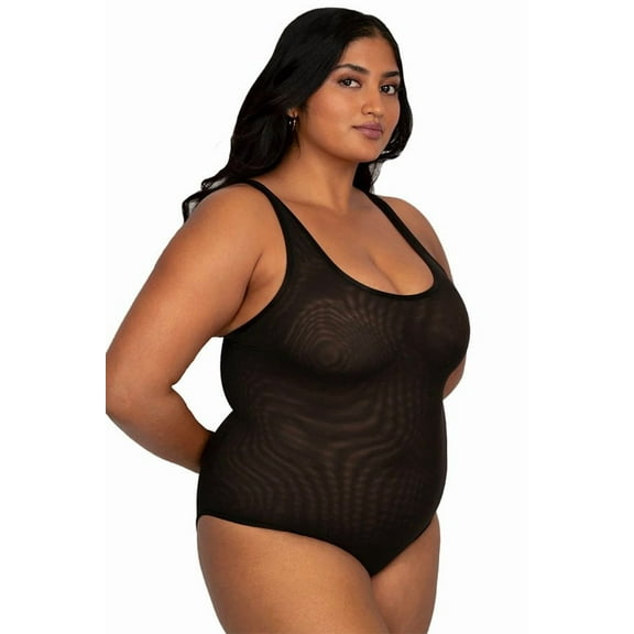 Curvy Couture Sheer Mesh Bodysuit 1372