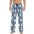 thumbnail image 7 of FORMRS Mens Pajama Pants with Pockets Cotton Sleepwear Lounge Bottoms Sizes S-2XL, Blue Cartoon Snowman Pattern, 7 of 7