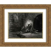 Gustave Dore 2x Matted 24x20 Gold Ornate Framed Art Print 'The Inferno, Canto 33, lines 67'68: ?Hast no help For me, my father!?'