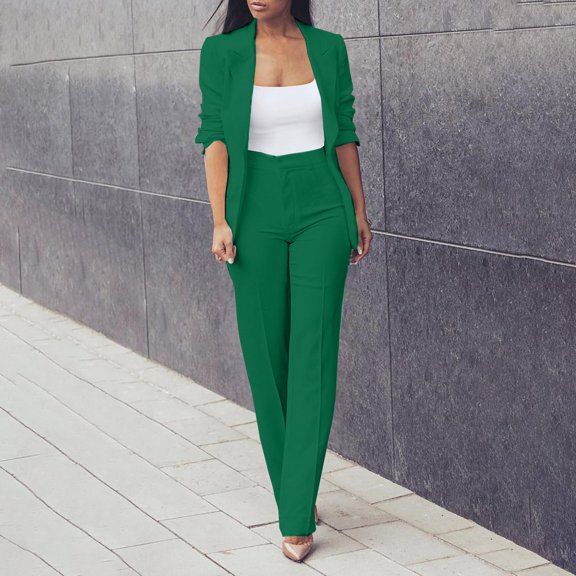 Pyhlmscde Womens Fall Fashion 2 Piece Sets Open Front And Slim Fit Pants Suits Set, Two Piece Sets for Women, Women Fall Clothes, Sweatsuits for Women