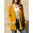 thumbnail image 2 of Doublju Women's Long Sleeve Pocket Open Front Knit Cardigan Sweater with Plus Size, 2 of 3