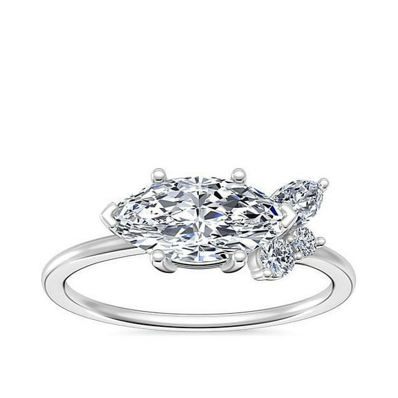 0.70 T.C.W Marquise Natural Diamond Wonderful Solitaire Designer Wedding Ring for her Solid 14K White Gold Size 7