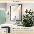 thumbnail image 5 of Keonjinn Black Bathroom Mirror 36 x 36 inch Rectangular Vanity Mirror Matte Black Metal Frame Modern Mirror, Wall Mounted, 5 of 8