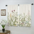 thumbnail image 4 of Light Green Leave Plant Small Short Kitchen Curtains Floral Botanical Wildflower Flower Floral Rod Pocket Farmhouse Cafe Curtains Herb Vintage Cute Bedroom Living Room Treatment Fabric, 4 of 6