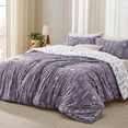 thumbnail image 2 of Juego de edredón Bedsure Twin, color morado grisáceo con estampado floral, 2 of 7