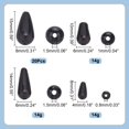 thumbnail image 2 of 110 cuentas de perlas en forma de lágrima, 4 estilos, de plástico negro, de imitación de gota de agua, para hacer pendientes, pulseras, collares y bisutería., 2 of 9