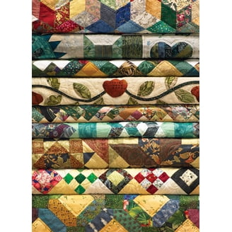 Cobble Hill 1000 Piece Puzzle – Crazy Quilt Design With Bonus Poster, 19x27 Inches, Random Cut Pieces, Made In USA