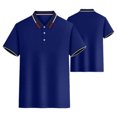 thumbnail image 3 of HAJWOH Polo Shirts for Men Dressy Casual Button Collared Golf T Shirt Classic Solid Color Business Summer Blouses, 3 of 7