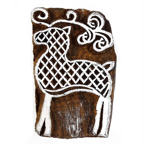 Wooden Stamps Animal Design Stamp Hand Craved Printing Block Textile Stamp