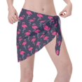 thumbnail image 2 of JUNZAN Women Chiffon Short Sarongs Cover Ups Beach Swimsuit Wrap Skirt,Cute Flamingo, 2 of 5