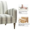 thumbnail image 5 of Stripe Armchair Upholstered Wooden Legs Accent Chair for Home Living Room Bedroom Adult Grey Stripe, 5 of 9