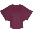 thumbnail image 7 of Tauxra Short Sleeve Shirts for Women, Round Neck Backless Cutout Casual Batwing Sleeve Crop Top, Women's Short Sleeve T-Shirt, 7 of 7
